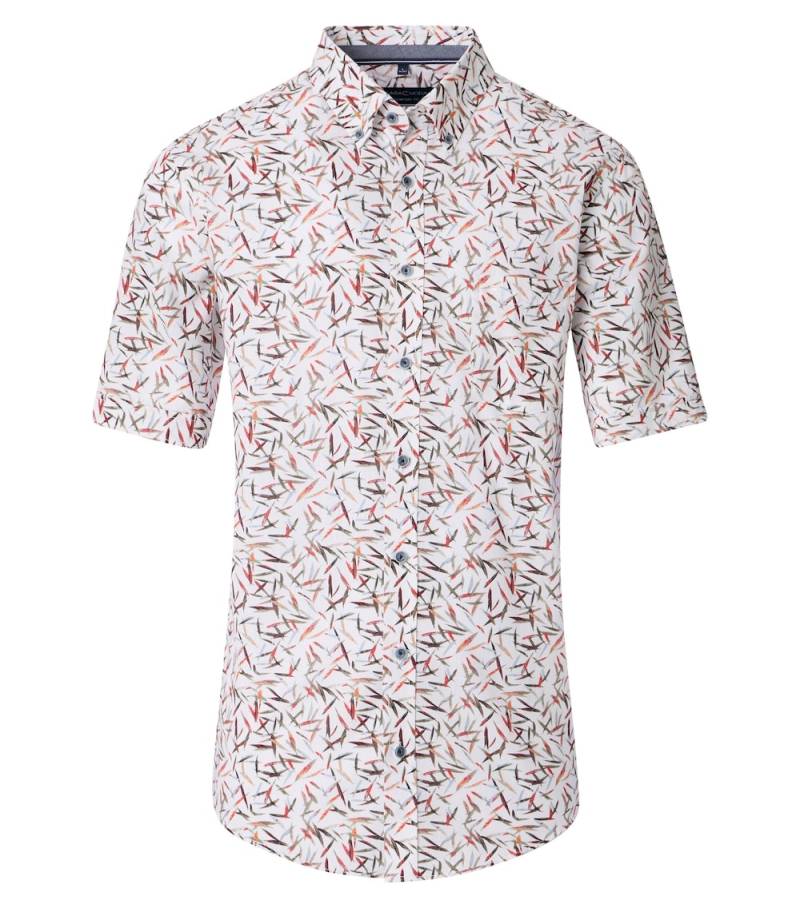 Große Größen Freizeithemd Kurzarm Print Comfort Fit, Herren, rot, Größe: L, Baumwolle, Happy Size DE Men von CASAMODA