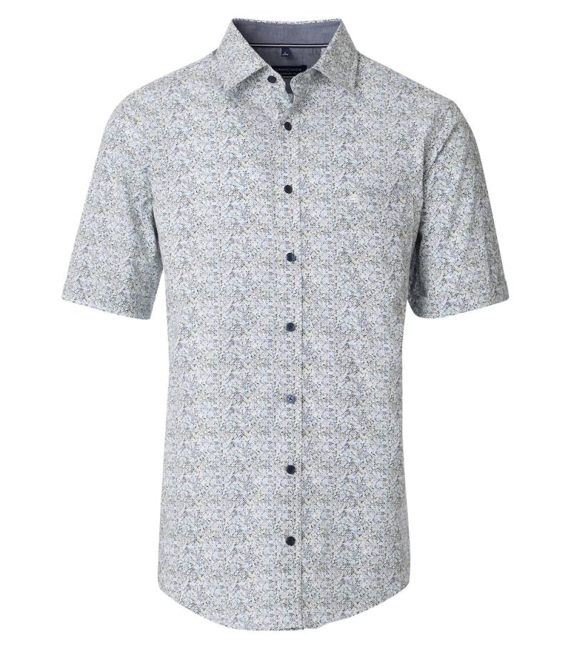 Große Größen Freizeithemd Kurzarm Print Comfort Fit, Herren, türkis, Größe: L, Baumwolle, Happy Size DE Men von CASAMODA