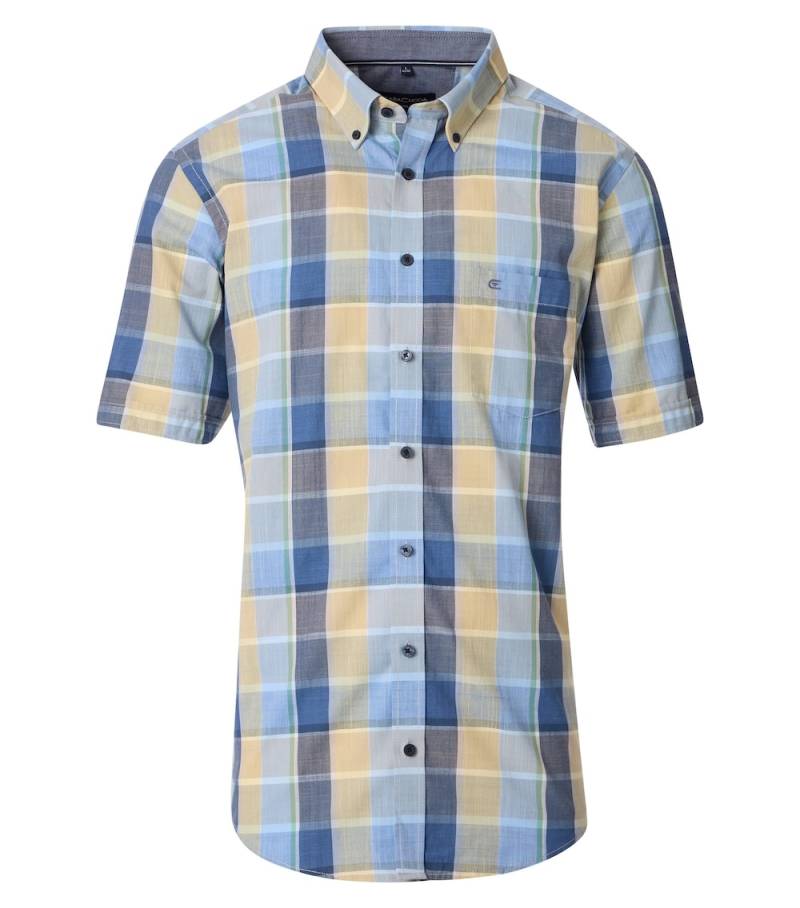 Große Größen Freizeithemd Kurzarm kariert Casual Fit, Herren, blau, Größe: XL, Baumwolle, Happy Size DE Men von CASAMODA