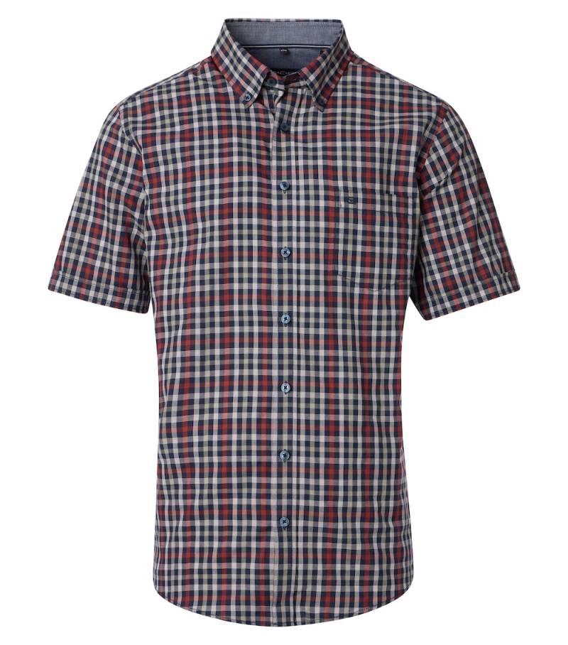 Große Größen Freizeithemd Kurzarm kariert Casual Fit, Herren, rot, Größe: XL, Baumwolle, Happy Size DE Men von CASAMODA