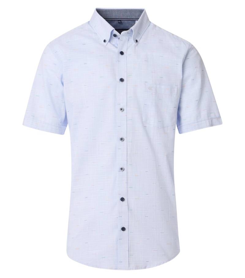 Große Größen Freizeithemd Kurzarm uni Casual Fit, Herren, blau, Größe: L, Baumwolle, Happy Size DE Men von CASAMODA