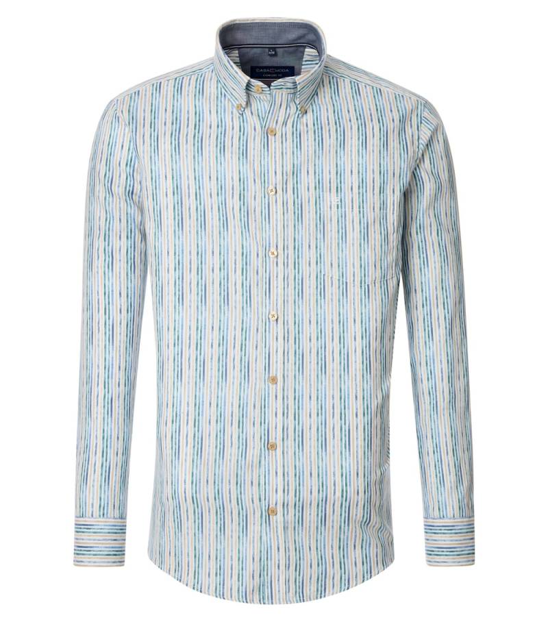 Große Größen Freizeithemd gestreift Comfort Fit, Herren, blau, Größe: XXL, Baumwolle, Happy Size DE Men von CASAMODA