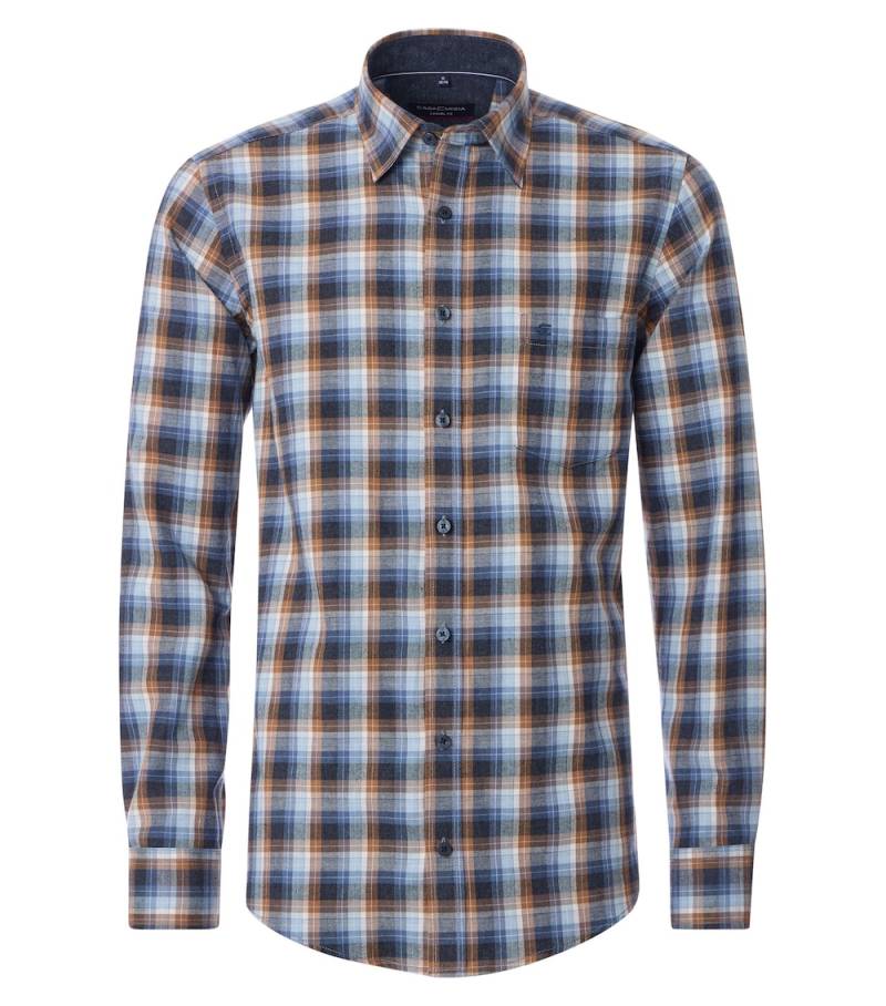 Große Größen Freizeithemd kariert Casual Fit, Herren, blau, Größe: 4XL, Baumwolle, Happy Size DE Men von CASAMODA