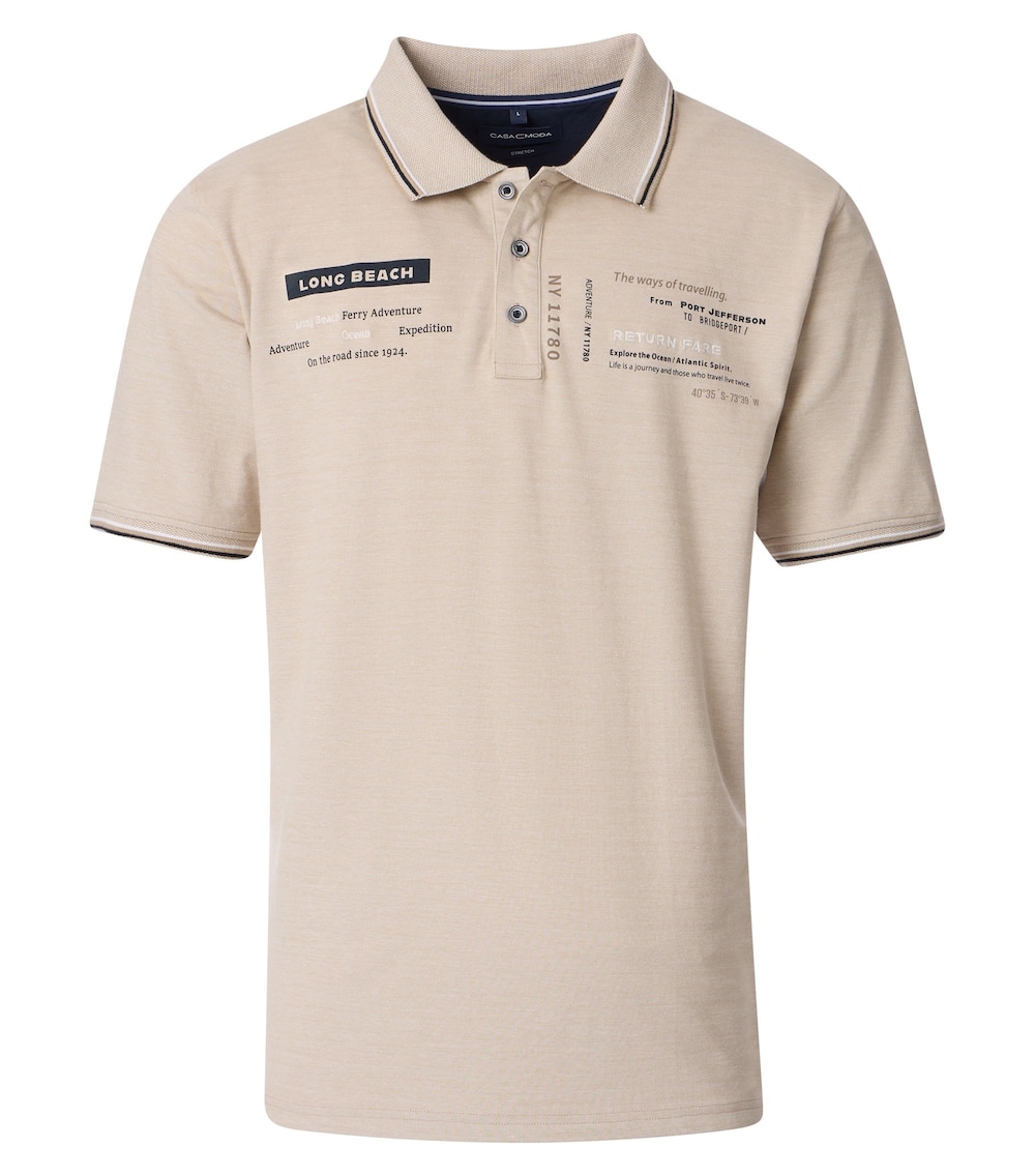 Große Größen Polo-Shirt uni, Herren, braun, Größe: XL, Baumwolle, Happy Size Men von CASAMODA