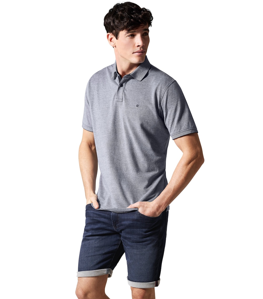 Große Größen Polo-Shirt uni, Herren, grau, Größe: XXL, Baumwolle, Happy Size Men von CASAMODA