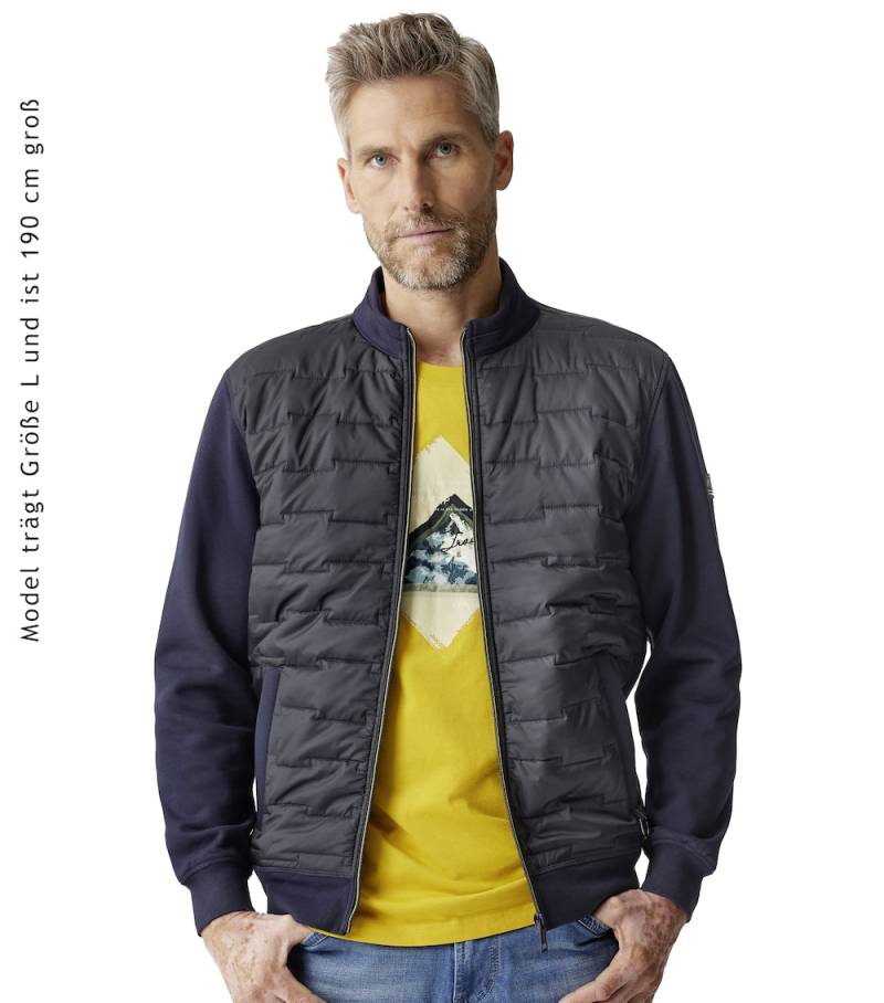 Große Größen Sweatjacke uni, Herren, grau, Größe: L, Baumwolle/Polyester, Happy Size Men von CASAMODA