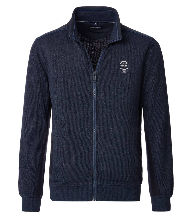 Große Größen Sweatjacke uni, Herren, grau, Größe: L, Baumwolle/Polyester, Happy Size Men von CASAMODA