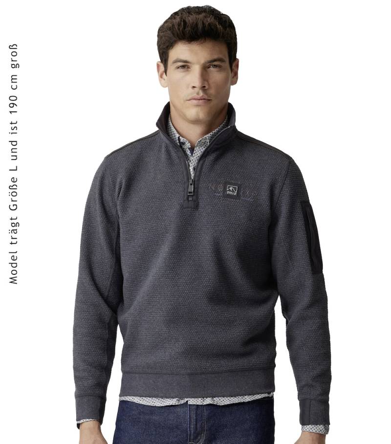 Große Größen Sweatshirt uni, Herren, grau, Größe: XXL, Baumwolle/Polyester, Happy Size DE Men von CASAMODA