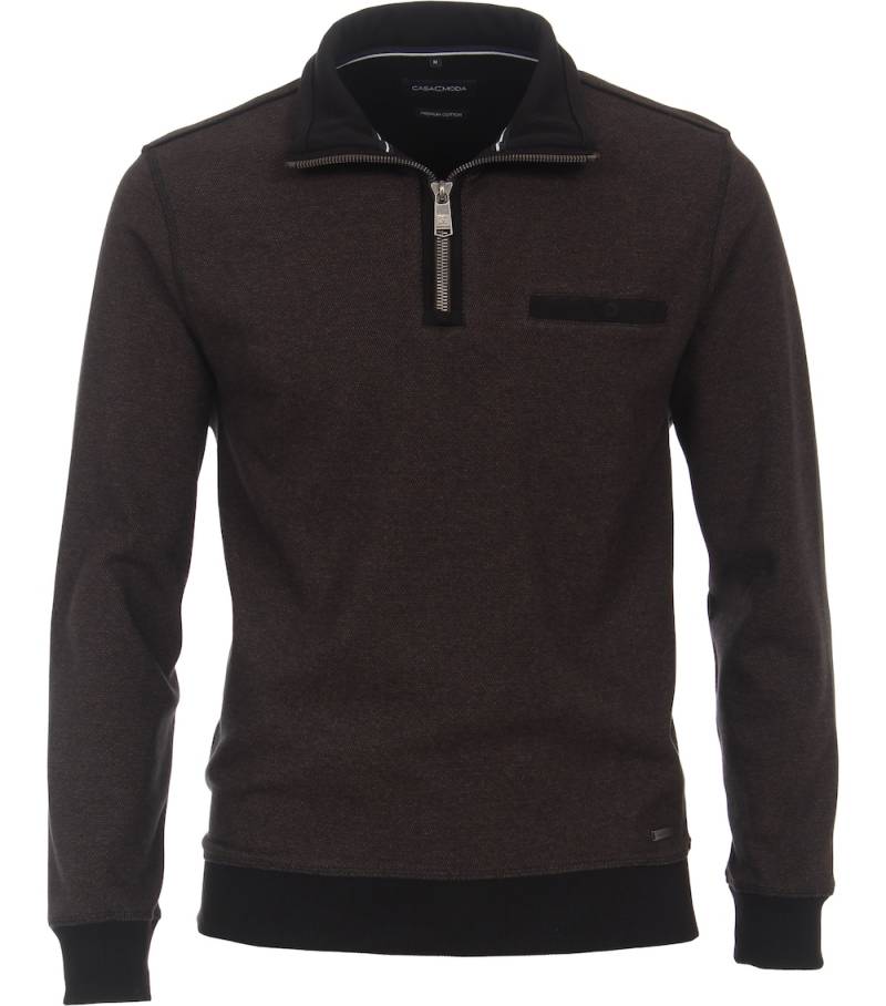 Große Größen Sweatshirt uni, Herren, braun, Größe: L, Baumwolle, Happy Size DE Men von CASAMODA