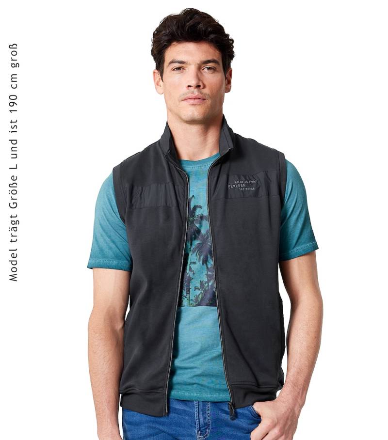 Große Größen Sweatweste uni, Herren, grau, Größe: 4XL, Baumwolle, Happy Size Men von CASAMODA