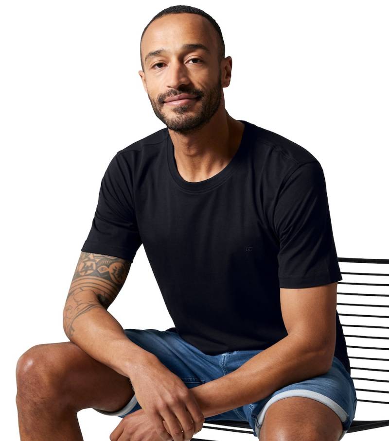 Große Größen T-Shirt uni, Herren, schwarz, Größe: 5XL, Baumwolle, Happy Size DE Men von CASAMODA