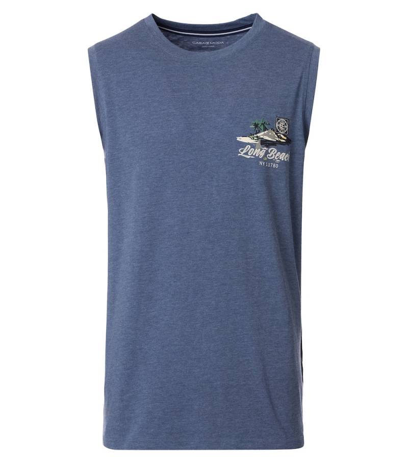 Große Größen Tanktop uni, Herren, blau, Größe: XL, Baumwolle, Happy Size Men von CASAMODA