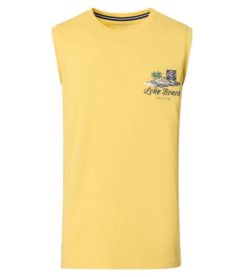 Große Größen Tanktop uni, Herren, gelb, Größe: XXL, Baumwolle, Happy Size Men von CASAMODA