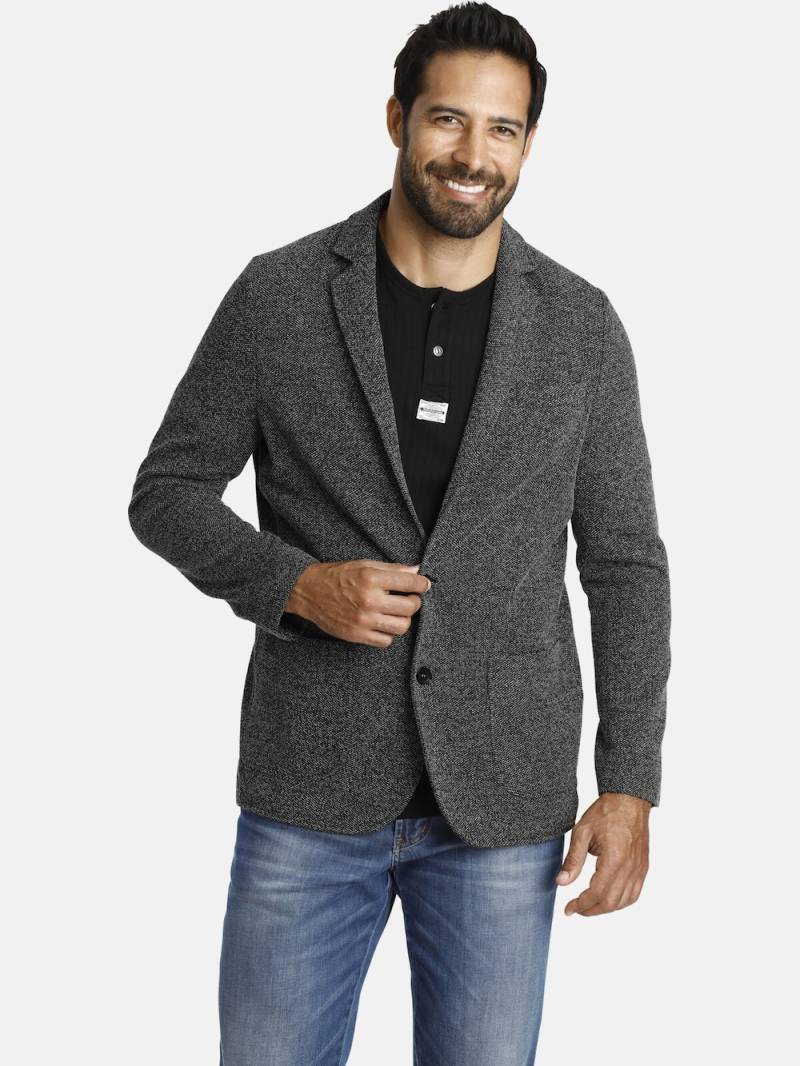 Große Größen Jersey-Sakko ALBIN, Herren, schwarz, Größe: 56, Polyester/Viskose, Happy Size DE Men von Jan Vanderstorm