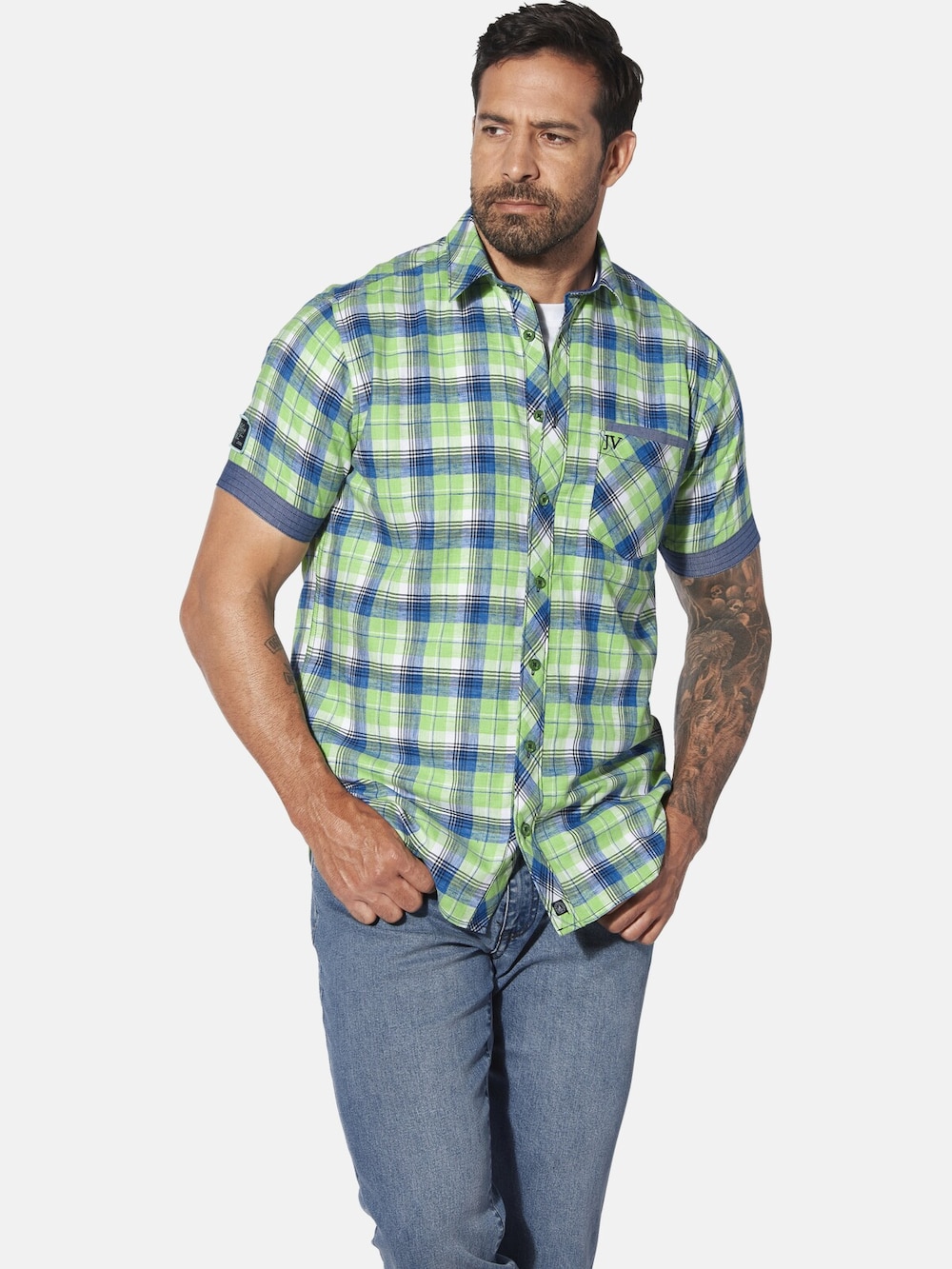 Große Größen Jan Vanderstorm Kurzarmhemd HAAKER, Herren, grün, Größe: XXL, Baumwolle, Happy Size Men Große Größen Jan Vanderstorm Kurzarmhemd HAAKER, Herren, grün, Größe: XXL, Baumwolle, Happy Size Men von Jan Vanderstorm