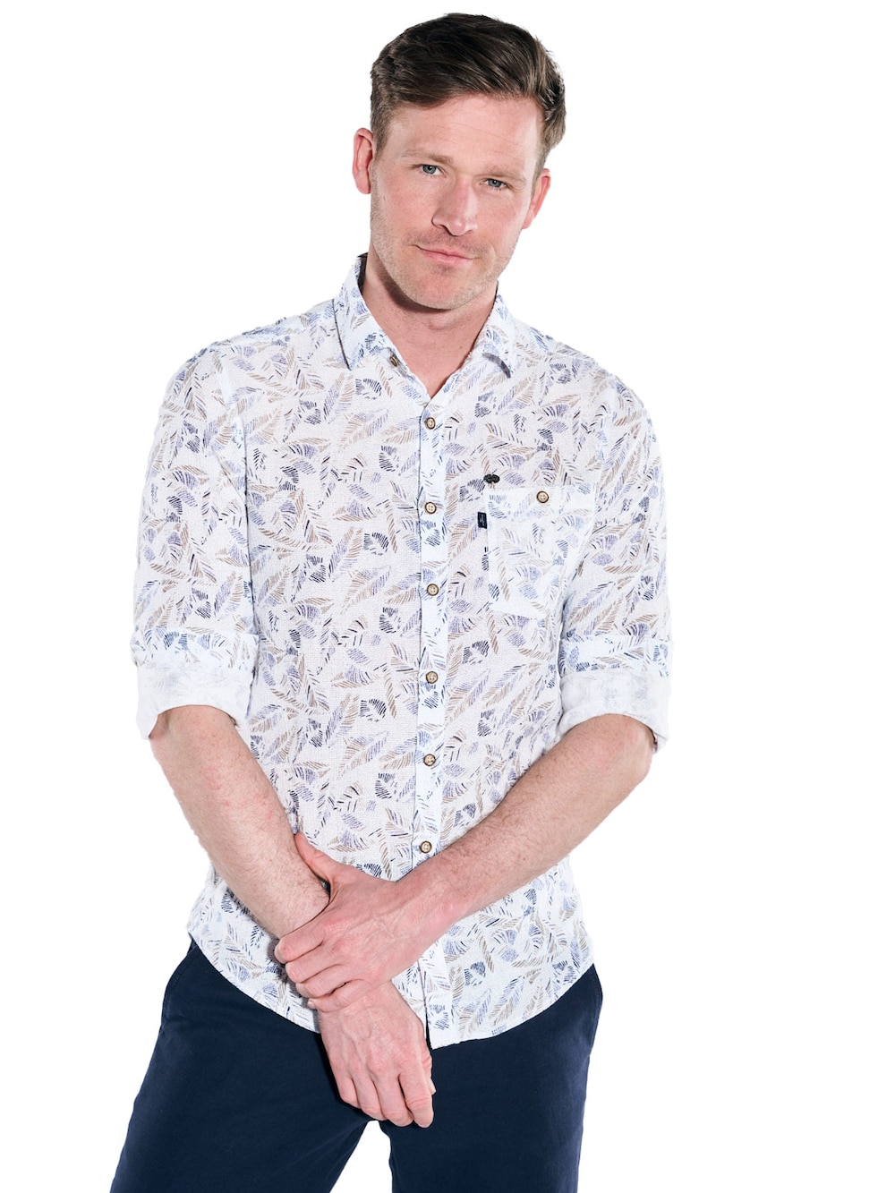 Große Größen Langarm-Hemd gemustert, Herren, blau, Größe: 3XL, Baumwolle, Happy Size Men Große Größen Langarm-Hemd gemustert, Herren, blau, Größe: 3XL, Baumwolle, Happy Size Men von Engbers