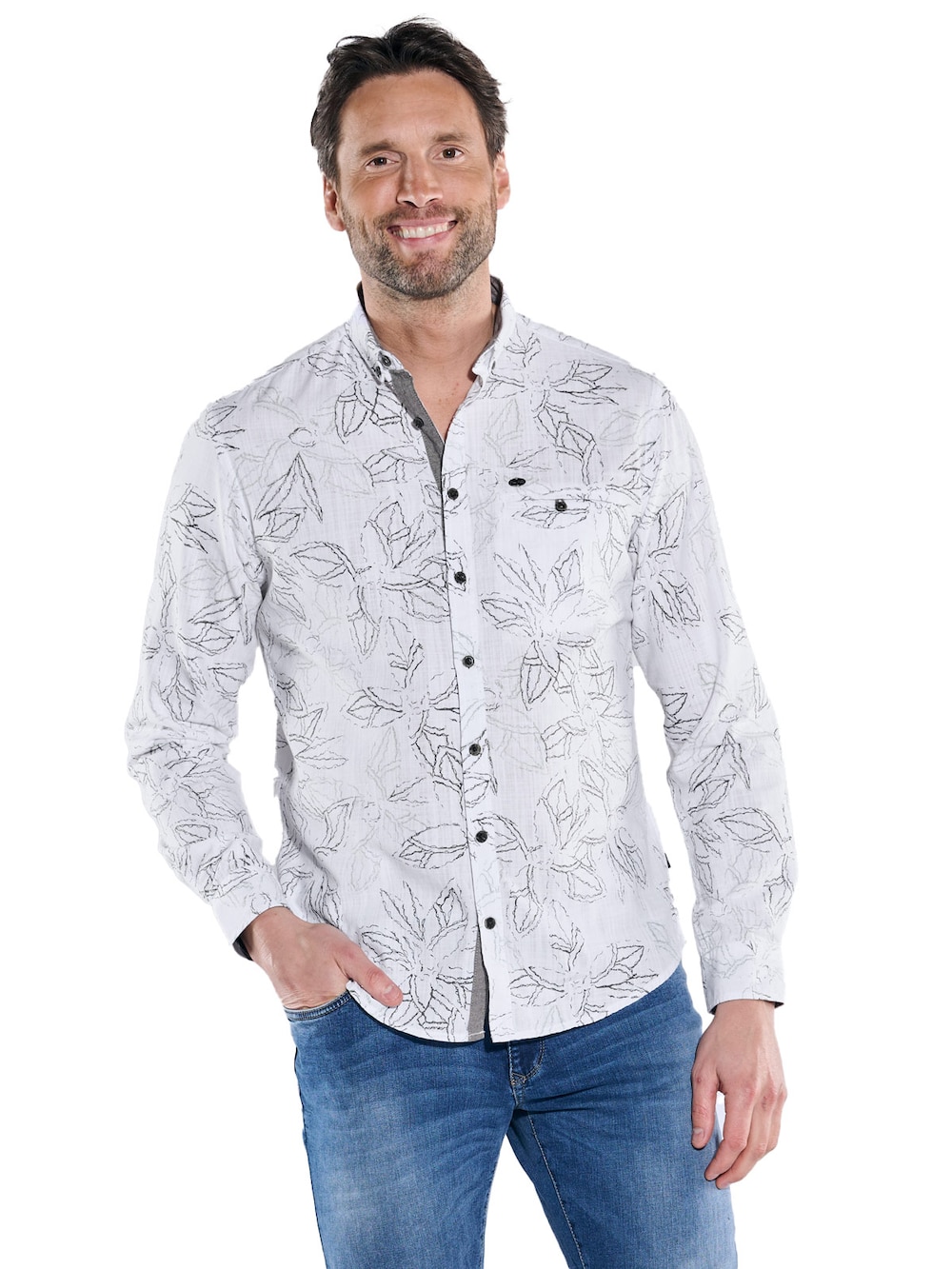 Große Größen Langarm-Hemd gemustert, Herren, grün, Größe: 4XL, Baumwolle, Happy Size Men Große Größen Langarm-Hemd gemustert, Herren, grün, Größe: 4XL, Baumwolle, Happy Size Men von Engbers