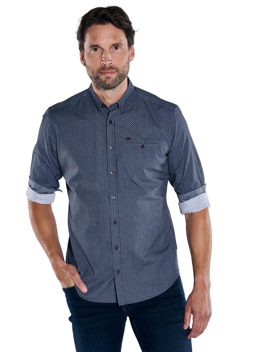 Große Größen Langarm-Hemd gemustert, Herren, türkis, Größe: 4XL, Baumwolle, Happy Size Men Große Größen Langarm-Hemd gemustert, Herren, türkis, Größe: 4XL, Baumwolle, Happy Size Men von Engbers