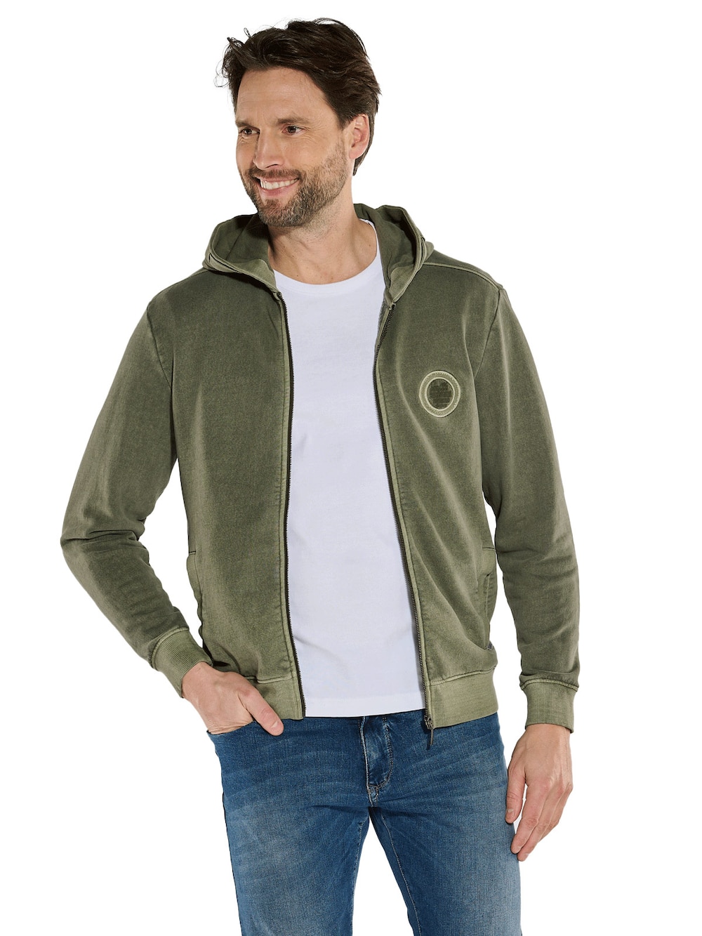 Große Größen Sweatjacke mit Kapuze, Herren, grau, Größe: L, Baumwolle/Polyester, Happy Size Men Große Größen Sweatjacke mit Kapuze, Herren, grau, Größe: L, Baumwolle/Polyester, Happy Size Men von Engbers