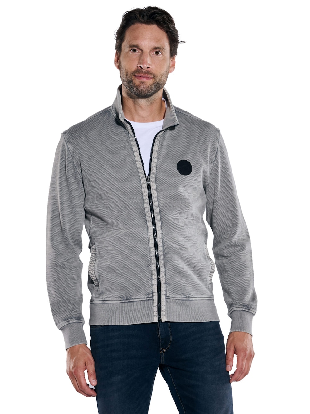 Große Größen Sweatjacke mit Zipper, Herren, grau, Größe: L, Baumwolle, Happy Size Men Große Größen Sweatjacke mit Zipper, Herren, grau, Größe: L, Baumwolle, Happy Size Men von Engbers