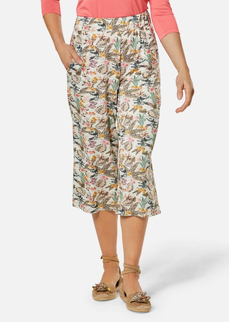 Große Größen Druckhose Louisa mit weichem Fall, Damen, weiß, Größe: 23, Viskose, Happy Size DE Women von GOLDNER