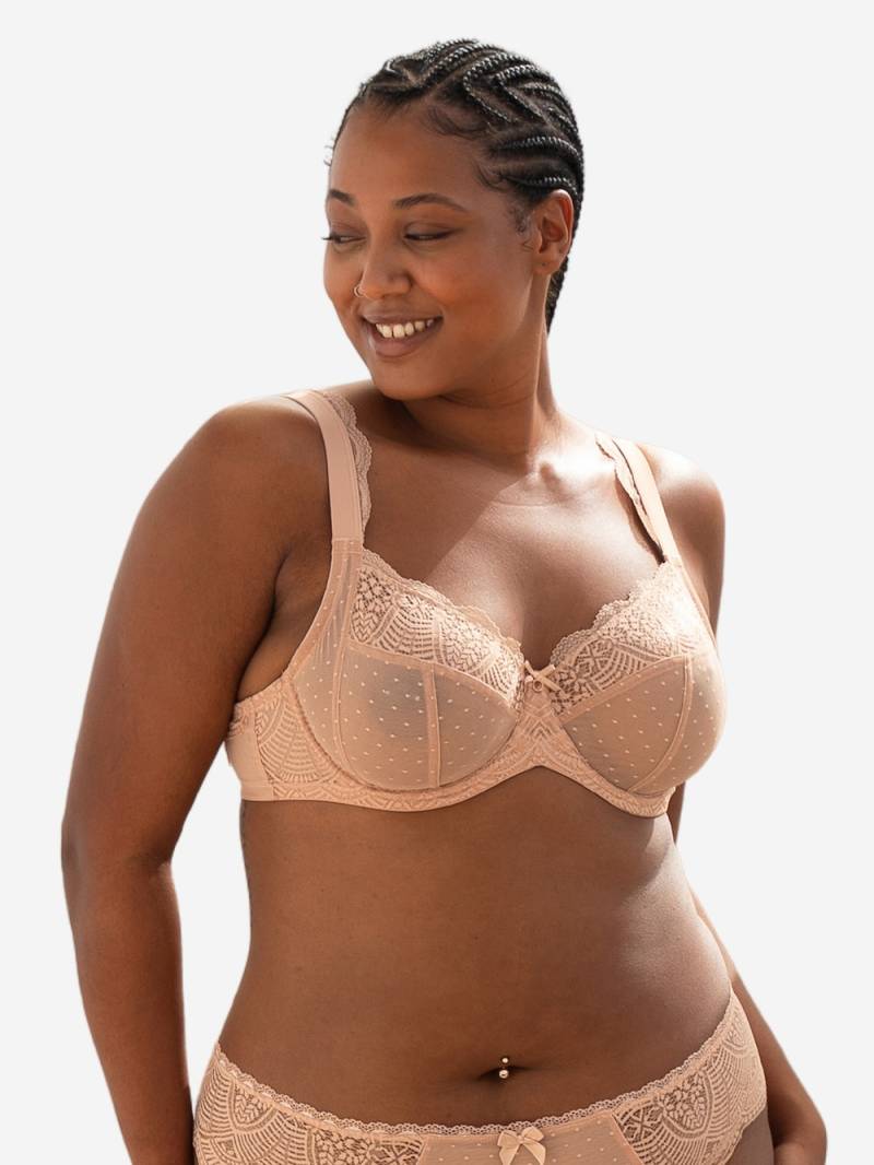 Große Größen BH LACE Full-Cup-BHs Bügel-BHs, Damen, beige, Größe: 105C, Synthetische Fasern/Elasthan, Happy Size DE Women von SugarShape