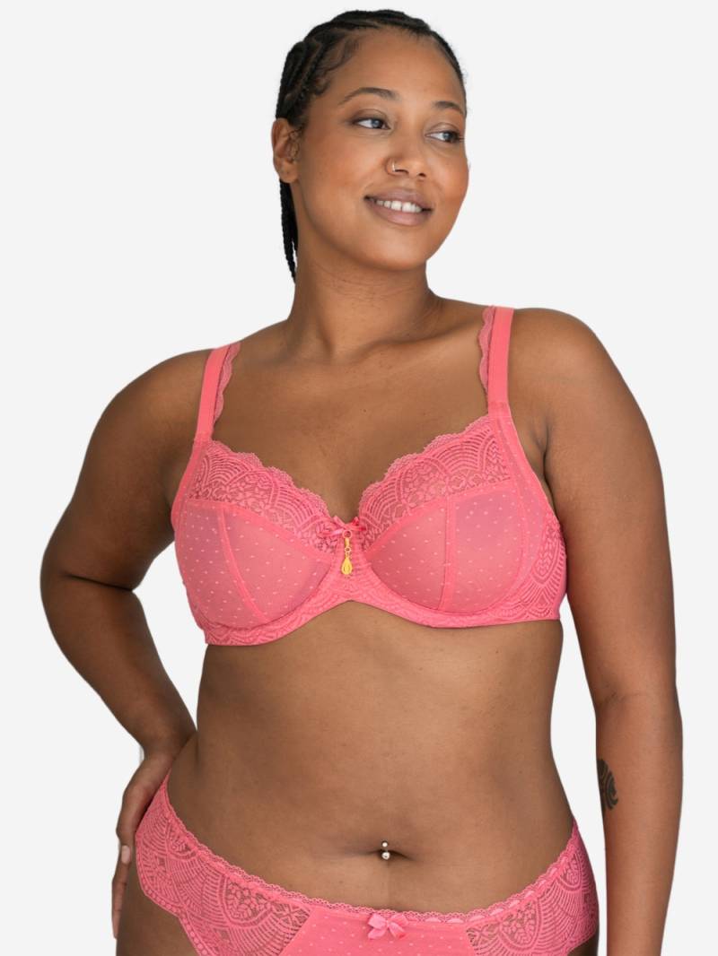 Große Größen BH LACE Full-Cup-BHs Bügel-BHs, Damen, rosa, Größe: 85D, Synthetische Fasern/Elasthan, Happy Size DE Women von SugarShape