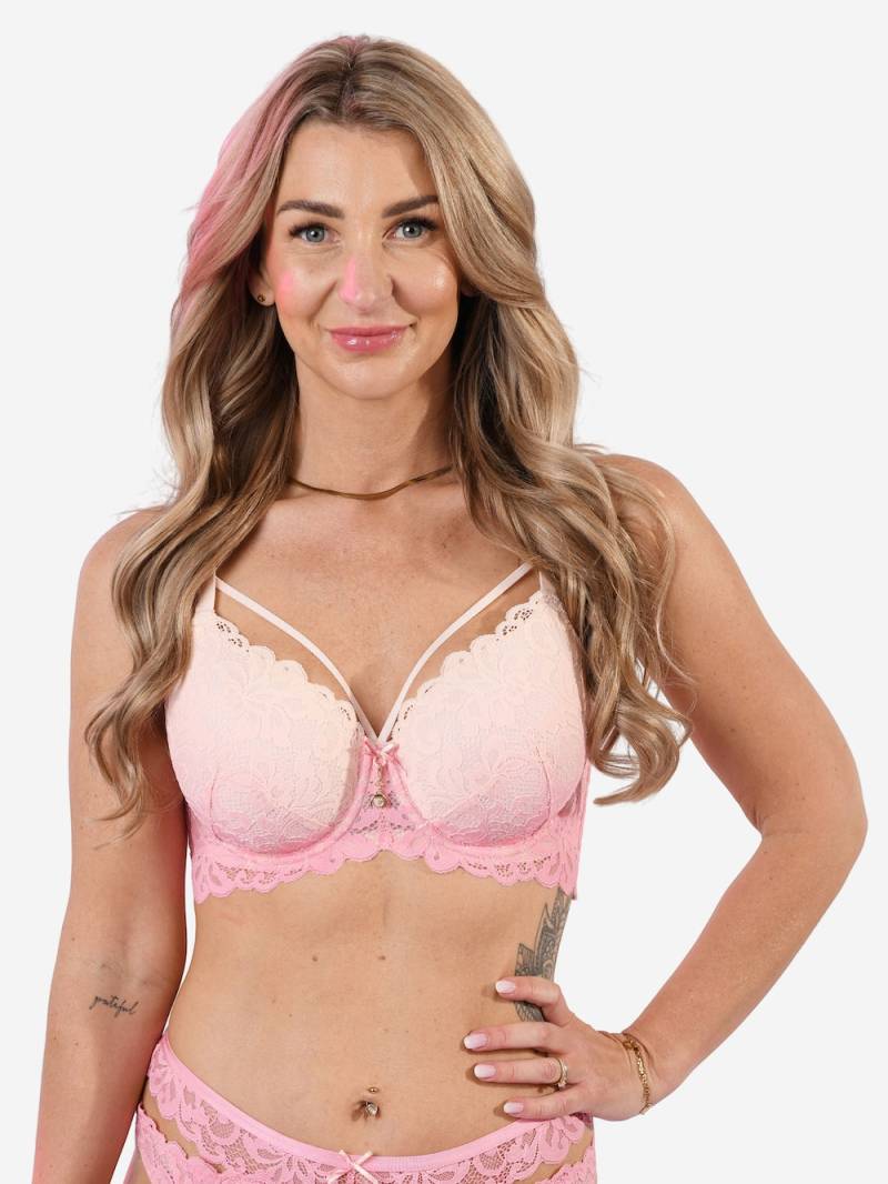 Große Größen BH LUNA Demi-BHs Bügel-BHs, Damen, rosa, Größe: 85E, Polyester/Synthetische Fasern/Elasthan, Happy Size DE Women von SugarShape