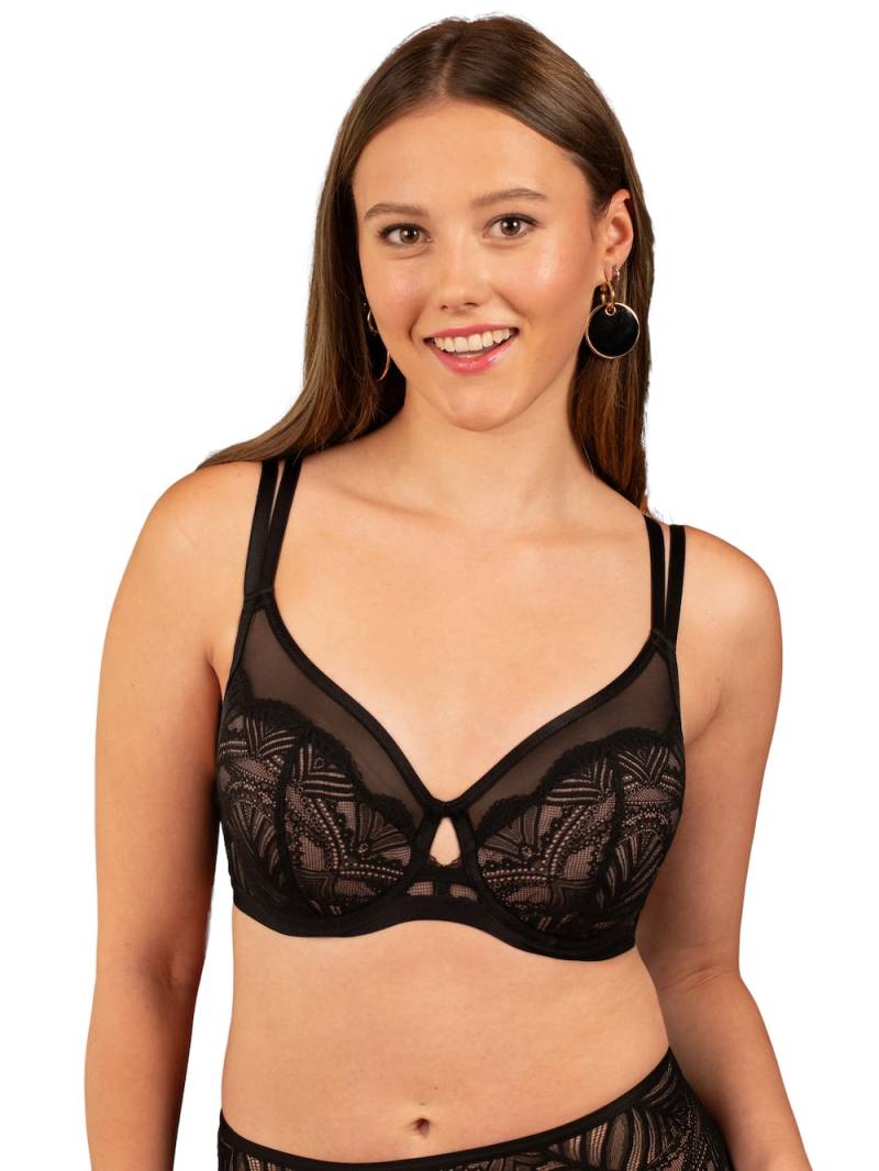 Große Größen BH LUXE Full-Cup-BHs Bügel-BHs, Damen, braun, Größe: 85H, Synthetische Fasern/Polyester/Baumwolle, Happy Size DE Women von SugarShape