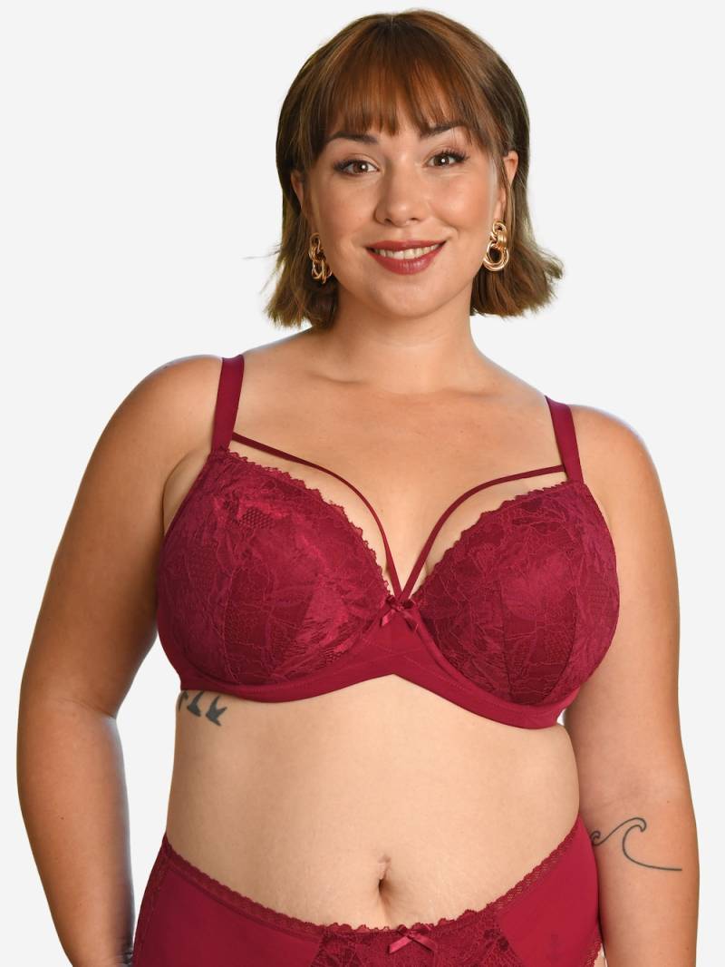 Große Größen BH VIENNA Plunge-BHs Bügel-BHs, Damen, rosa, Größe: 95B, Synthetische Fasern/Polyester/Baumwolle, Happy Size DE Women von SugarShape