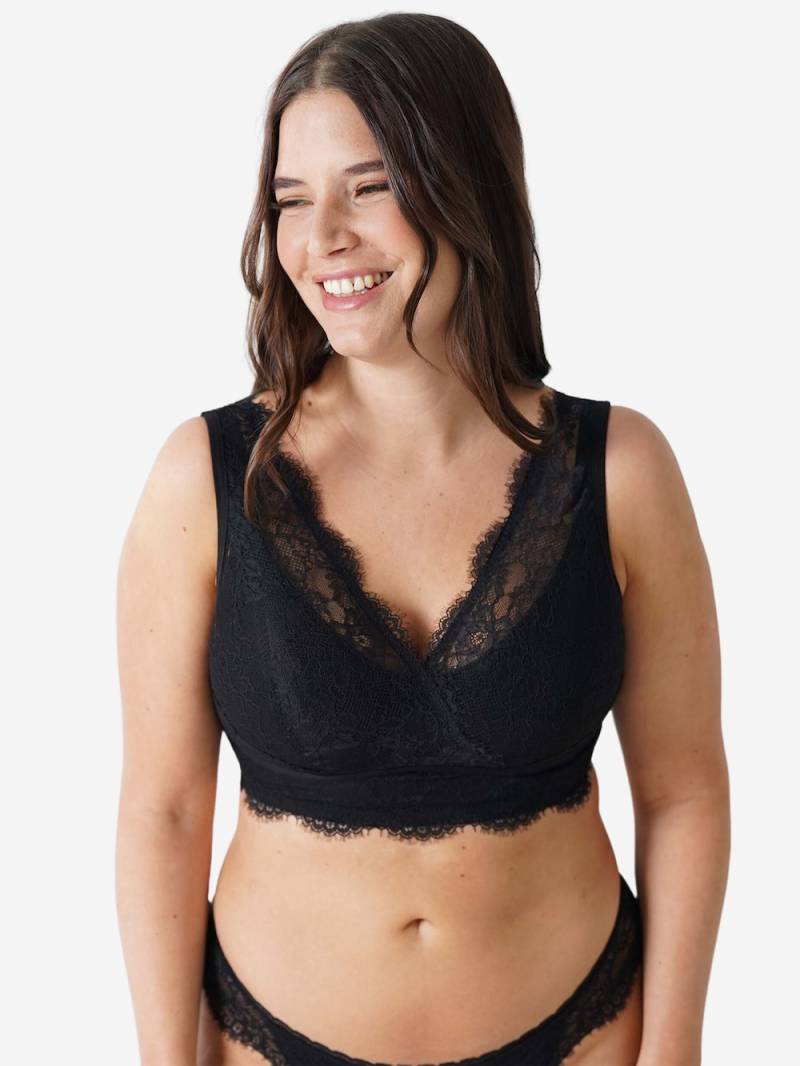 Große Größen Bralette EMILIA Bralettes bügellose BHs, Damen, schwarz, Größe: 90B, Polyester/Baumwolle/Synthetische Fasern, Happy Size DE Women von SugarShape