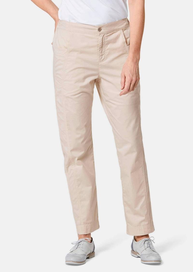 Große Größen Elastische Hose mit extra Nähten, Damen, beige, Größe: 46, Baumwolle, Happy Size DE Women von GOLDNER