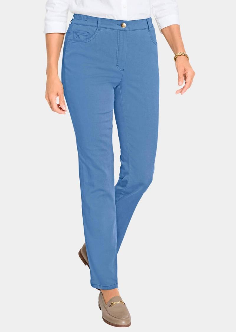 Große Größen Hose Carla in weicher, Damen, blau, Größe: 52, Baumwolle/Synthetische Fasern, Happy Size DE Women von GOLDNER