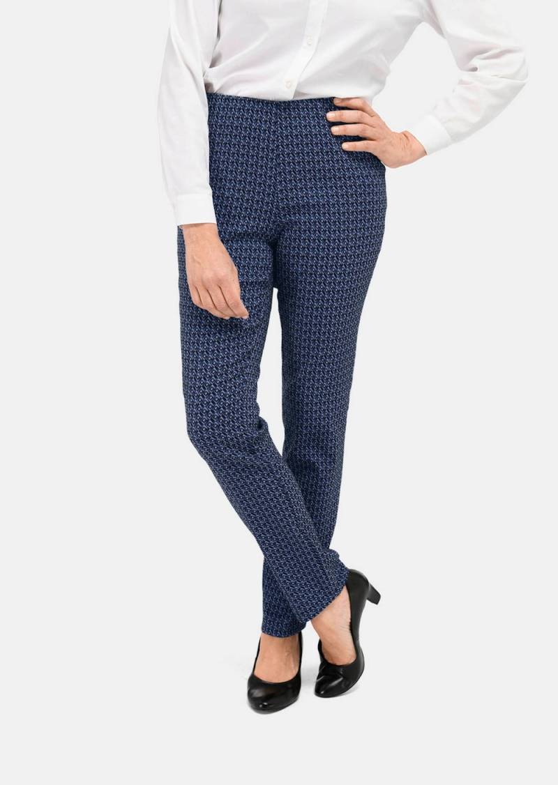 Große Größen Jacquard-Schlupfhose Louisa, Damen, blau, Größe: 54, Baumwolle/Synthetische Fasern, Happy Size DE Women von GOLDNER