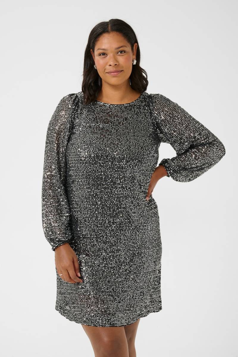 Große Größen Jerseykleid A-shape, Damen, grau, Größe: L, Polyester, Happy Size DE Women von KAFFE Curve