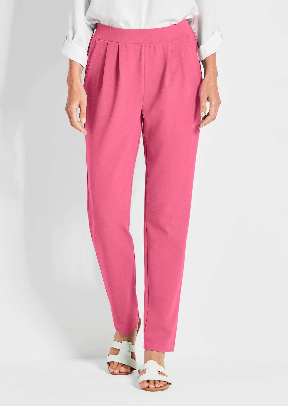 Große Größen Businesshose SARA mit Komfortbund, Damen, rosa, Größe: 54, Happy Size DE Women von GOLDNER