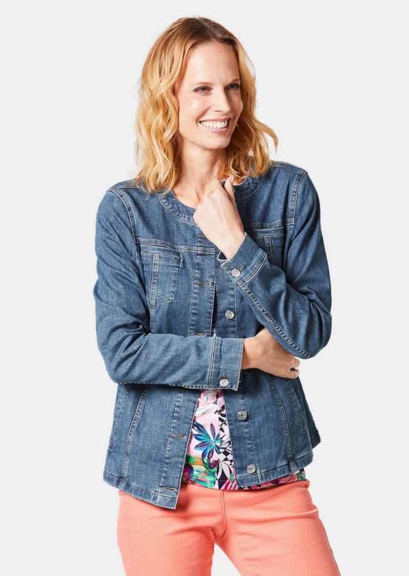 Große Größen Modische Freizeitjacke, Damen, blau, Größe: 44, Baumwolle, Happy Size DE Women von GOLDNER