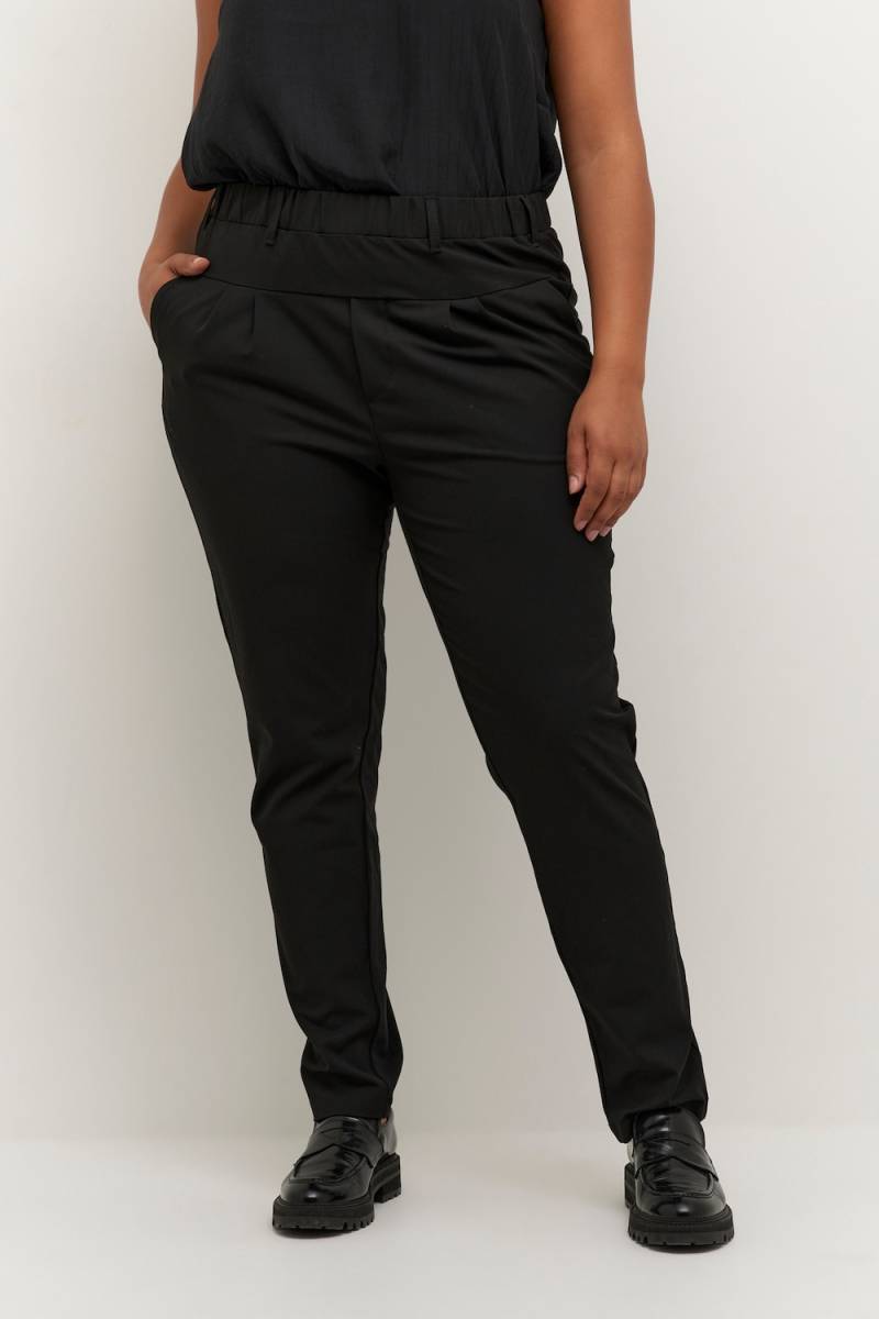 Große Größen Hose Regular fit, Damen, schwarz, Größe: 50, Polyester/Viskose, Happy Size DE Women von KAFFE Curve
