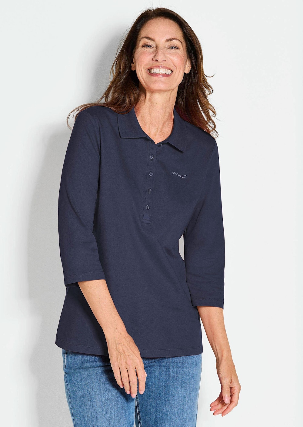 Große Größen Poloshirt in hochwertiger Pikee-Qualität, Damen, türkis, Größe: 22, Baumwolle, Happy Size Women von GOLDNER