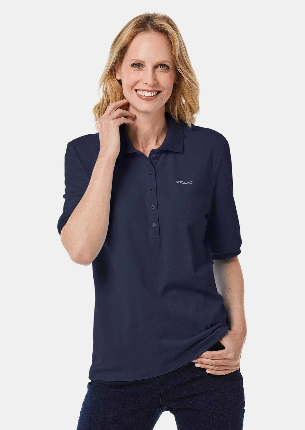 Große Größen Poloshirt in hochwertiger Pikee-Qualität, Damen, türkis, Größe: 25, Baumwolle, Happy Size Women von GOLDNER