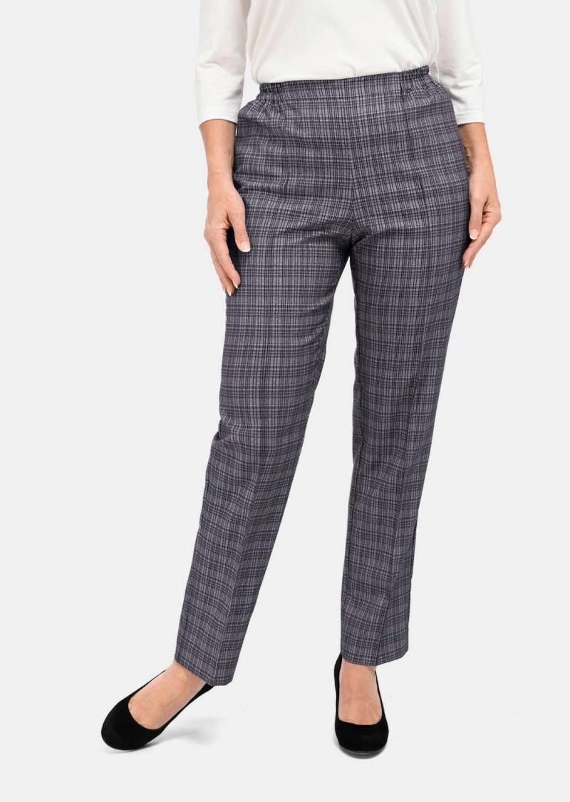 Große Größen Re-fresh Karoschlupfhose, Damen, grau, Größe: 26, Polyester, Happy Size DE Women von GOLDNER