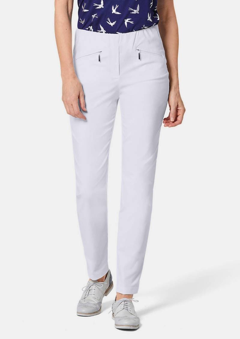 Große Größen Schlupfhose LOUISA mit Steppnähten, Damen, weiß, Größe: 42, Baumwolle/Synthetische Fasern, Happy Size DE Women von GOLDNER