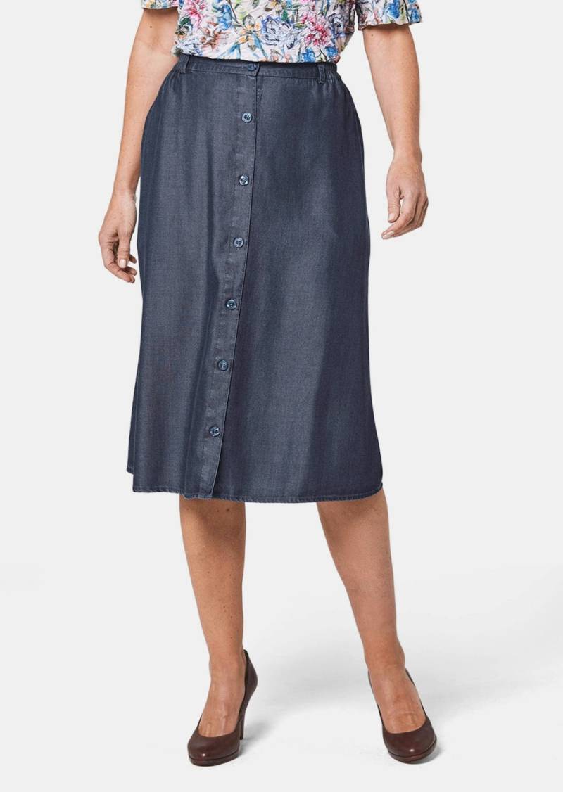 Große Größen Tencel-Rock, Damen, grau, Größe: 48, Synthetische Fasern, Happy Size DE Women von GOLDNER