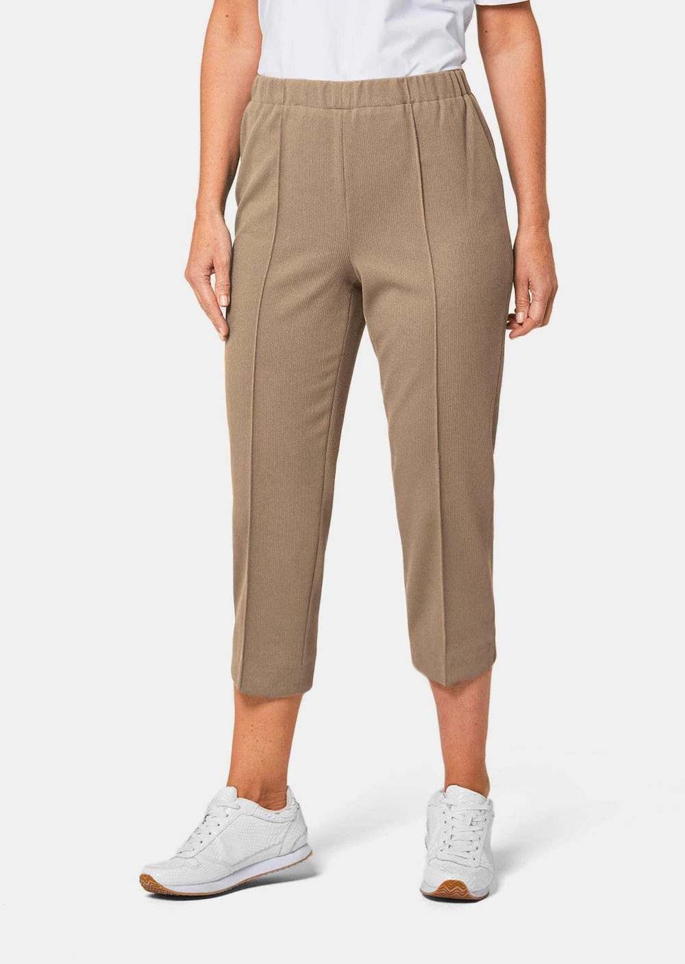 Große Größen Trageangenehme 7/8-Rippenhose, Damen, beige, Größe: 44, Polyester, Happy Size Women Große Größen Trageangenehme 7/8-Rippenhose, Damen, beige, Größe: 44, Polyester, Happy Size Women von GOLDNER