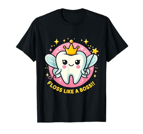 Zahnfee mit Krone und Zauberstab für Kinder T-Shirt Zahnfee mit Krone und Zauberstab für Kinder T-Shirt von Happy Smiles Kids Dental Care Tees