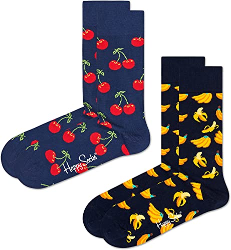 Happy Socks farbenfrohe und fröhliche Socken 2-Pack Classic Cherry Socks Größe 36-40 von Happy Socks