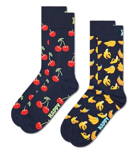 Happy Socks farbenfrohe und fröhliche Socken 2-Pack Classic Cherry Socks Größe 36-40 von Happy Socks