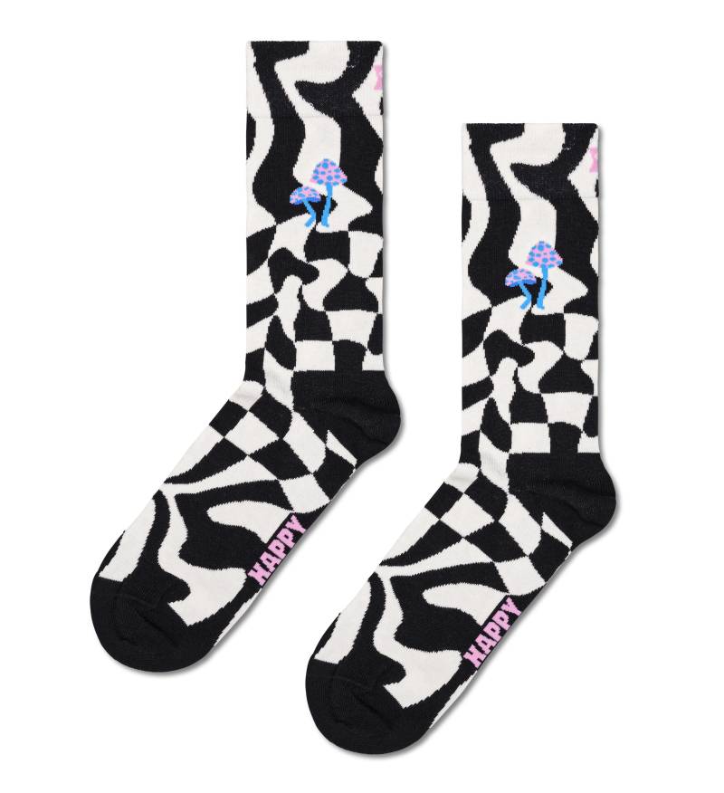 Distorted Check Sock Schwarz - Gr. - 43.5 von Happy Socks