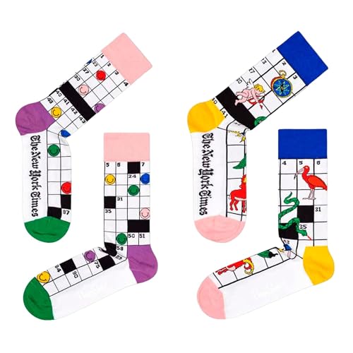 Happy Socks Unisex Größe 41-46 Socken 2er-Pack Crossword Gift, bunt, 41/46 EU von Happy Socks