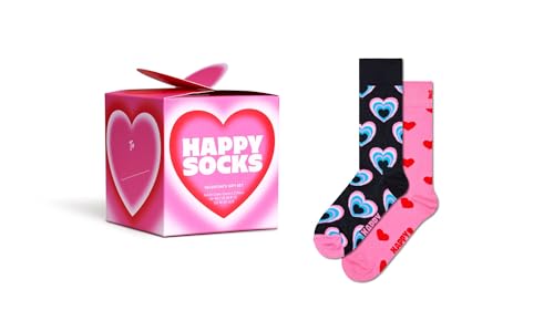 Happy Socks Lustige Feiertagsstile für Männer und Frauen – Geschenkbox-Sets zum Vatertag, Valentinstag (DE/NL/SE/PL, Numerisch, 41, 46, Regular, Regular, 2-Pack Valentine’s Socks Gift Set) von Happy Socks